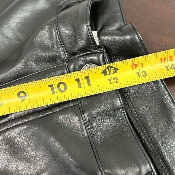 Joie NWT Black Vegan Leather The Joie Pant Shiny Plus Size 16 - Picture 14 of 16